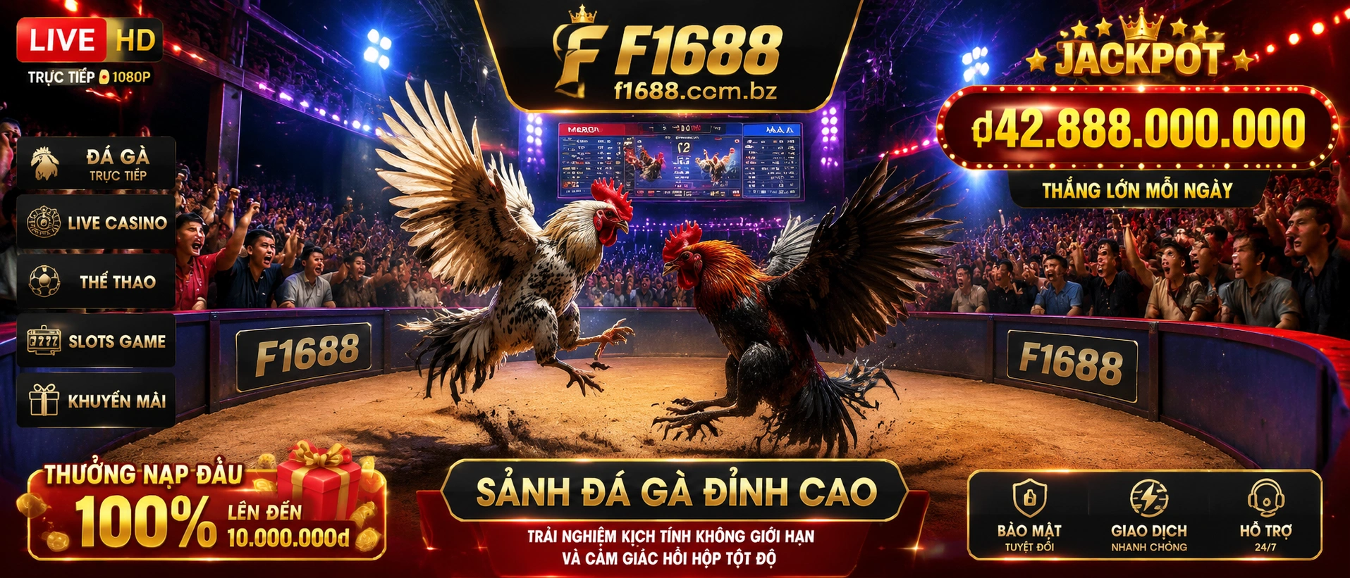 Giao diện Đá Gà mobile web trên f1688